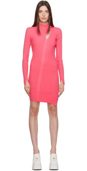 pink versace rib|Pink Slashed Minidress by Versace on Sale .